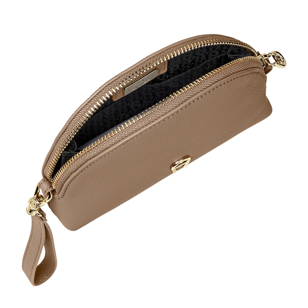 FASHION  Pouch - Half Moon Shape, caribou brown