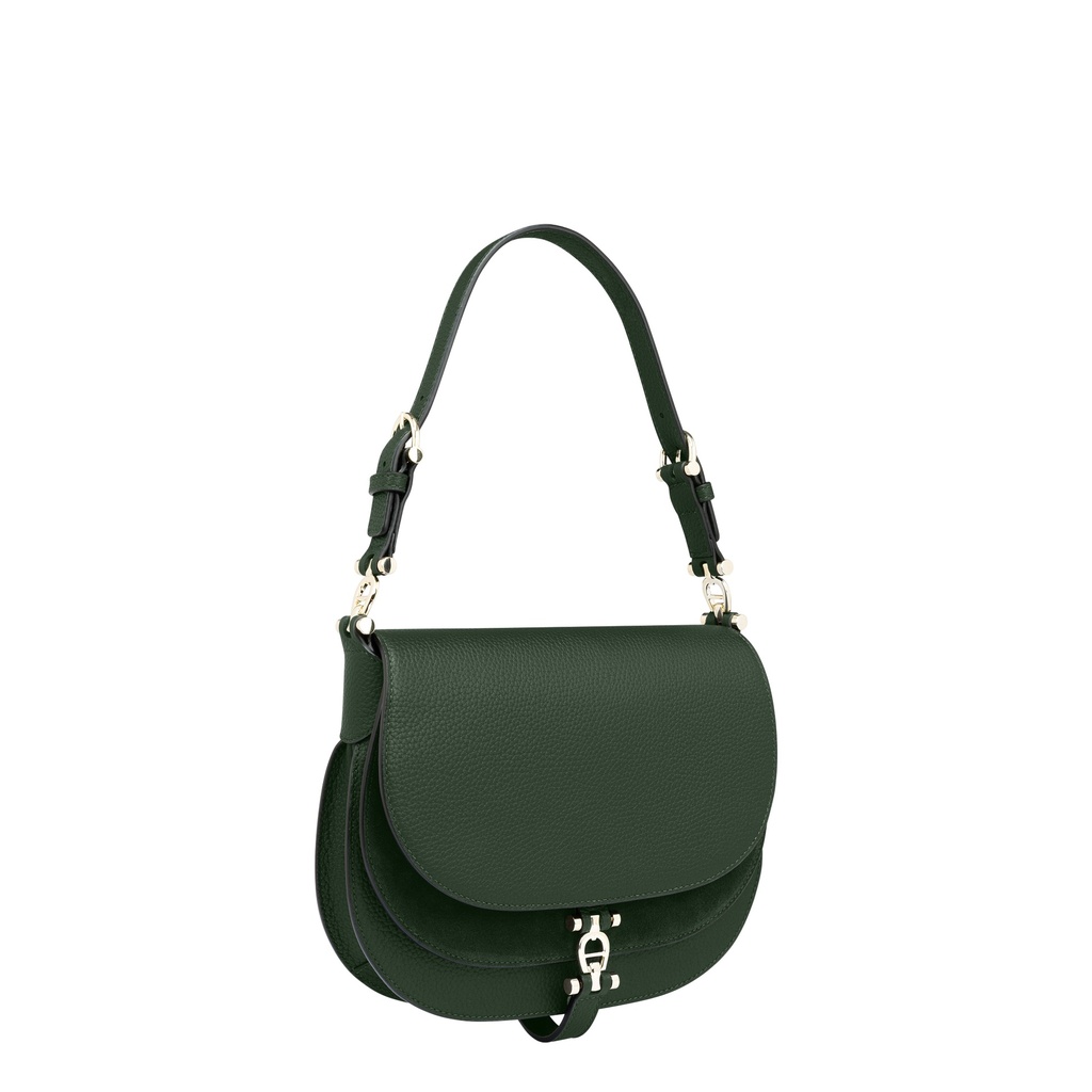 DELIA Crossbody Bag M suede, hunter green