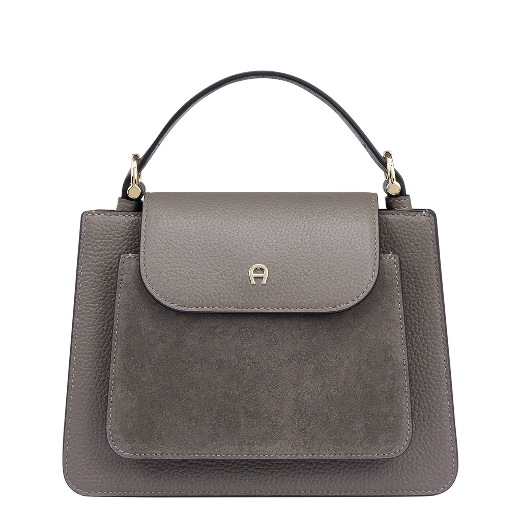 DELIA Handbag S suede, coal brown