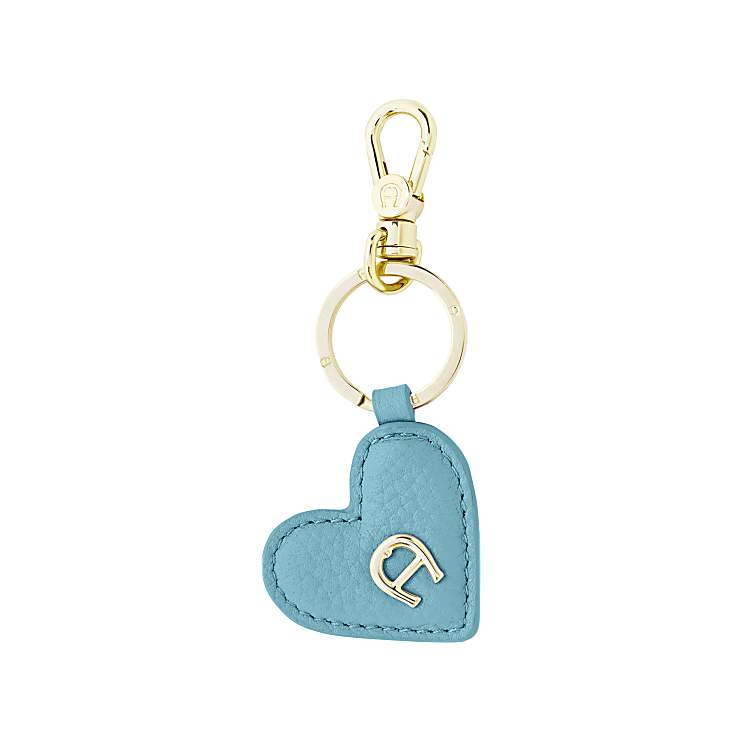 FASHION Keyrings leather Heart A-Logo, aquamarine blue