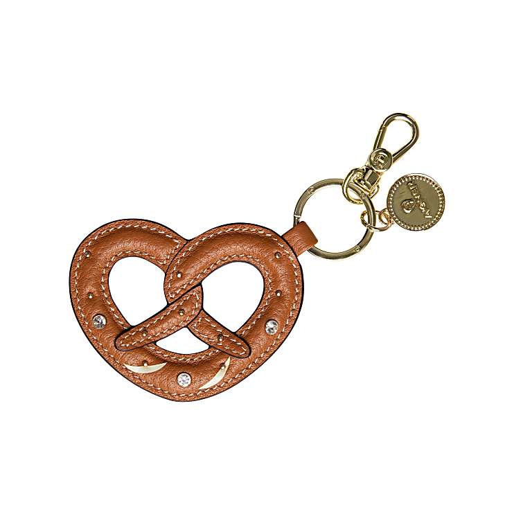 FASHION Keyrings leather - Pretzel, cognac brown