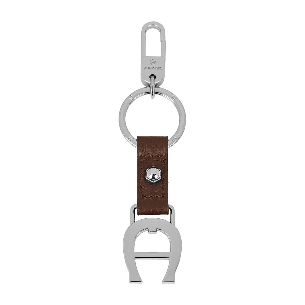 FASHION Leather Keyring - A Logo, espresso brown