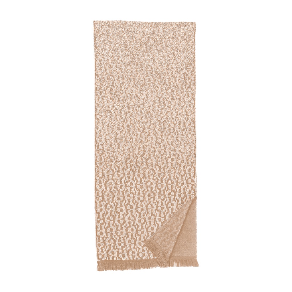 LOGO  Wool Scarf M, almond beige