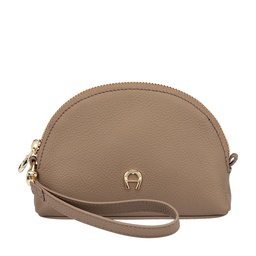 [1640160739] FASHION  Pouch - Half Moon Shape, caribou brown